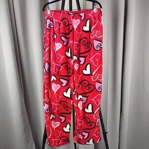 Fancy Girlz Red, Pink, White, Heart Pajama Bottoms. Size L /XL
